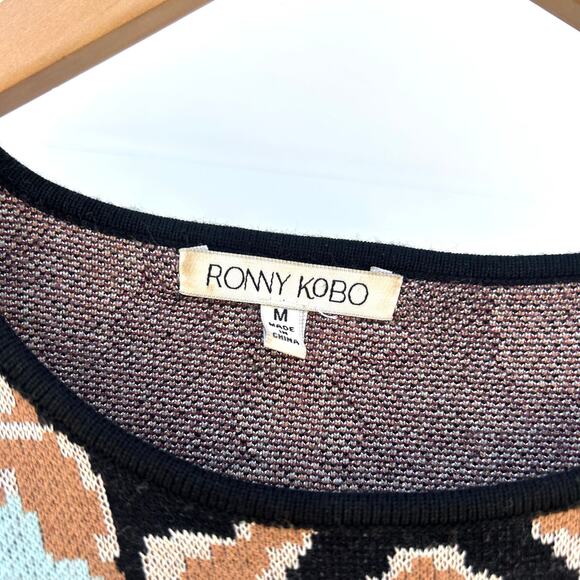 Ronny Kobo Annis Sweater Dress Long Sleeve Knit Mini Fit And Flare Medium - Picture 7 of 10